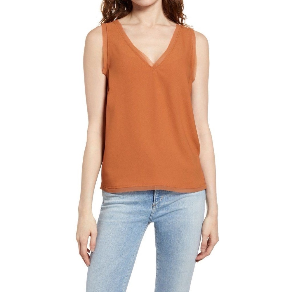 Nordstrom Chelsea28 Raw Edge Tank in Rust